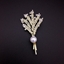 Show details for Low Cost Gold Plated White Brooche with No-Risk Refund