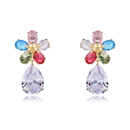 Picture of Charming Colorful Gold Plated Dangle Earrings with Easy Return