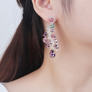Picture of Purple Gold Plated Dangle Earrings As a Gift