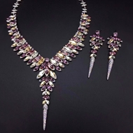 Show details for Platinum Plated Swarovski Element 2 Piece Jewelry Set with Worldwide Shipping