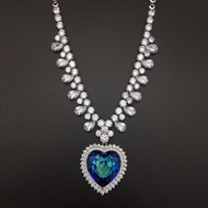 Show details for Trendy Blue Swarovski Element Short Chain Necklace Shopping