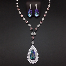 Show details for Attractive Blue Platinum Plated 2 Piece Jewelry Set For Your Occasions