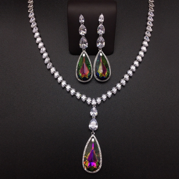 Picture of Bling Big Colorful 2 Piece Jewelry Set