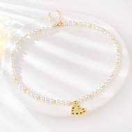 Show details for Classic White Short Chain Necklace with Full Guarantee