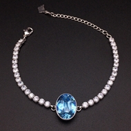 Show details for Bulk Platinum Plated Blue Fashion Bracelet Exclusive Online