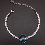 Show details for Designer Platinum Plated Small Fashion Bracelet with No-Risk Return