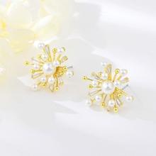 Show details for Artificial Pearl Copper or Brass Stud Earrings Factory Supply