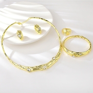 Picture of Zinc Alloy Artificial Crystal 4 Piece Jewelry Set in Flattering Style