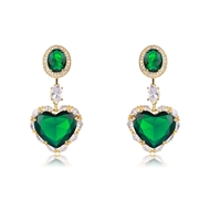 Picture of Charming Green Cubic Zirconia Dangle Earrings As a Gift