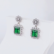 Picture of Inexpensive Platinum Plated Cubic Zirconia Dangle Earrings from Reliable Manufacturer