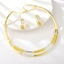 Show details for Hypoallergenic Gold Plated Zinc Alloy Necklace and Earring Set with Easy Return