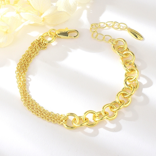 Picture of Hypoallergenic Gold Plated Big Fashion Bracelet with Easy Return