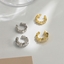 Show details for Staple Small Gold Plated Clip On Earrings