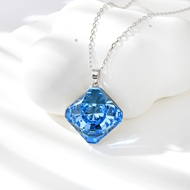 Show details for Filigree Small Blue Pendant Necklace