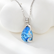 Show details for Impressive Blue Zinc Alloy Pendant Necklace with Beautiful Craftmanship