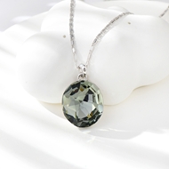 Show details for Hypoallergenic Black Zinc Alloy Pendant Necklace with Easy Return
