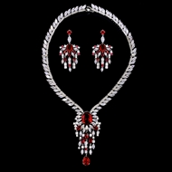 Show details for Irresistible Red Platinum Plated 2 Piece Jewelry Set For Your Occasions