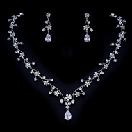 Show details for Attractive White Cubic Zirconia 2 Piece Jewelry Set For Your Occasions