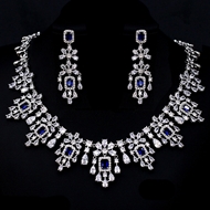 Show details for Inexpensive Platinum Plated Cubic Zirconia 2 Piece Jewelry Set of Original Design