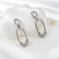 Show details for Designer Platinum Plated Copper or Brass Dangle Earrings with No-Risk Return