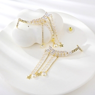 Show details for Stylish Big Gold Plated Dangle Earrings