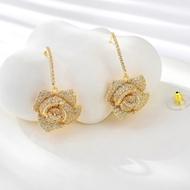 Show details for Copper or Brass Gold Plated Dangle Earrings From Reliable Factory