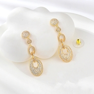 Show details for Copper or Brass Cubic Zirconia Dangle Earrings at Great Low Price