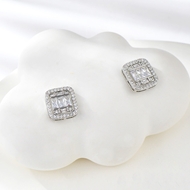 Show details for Featured White Platinum Plated Stud Earrings for Girlfriend