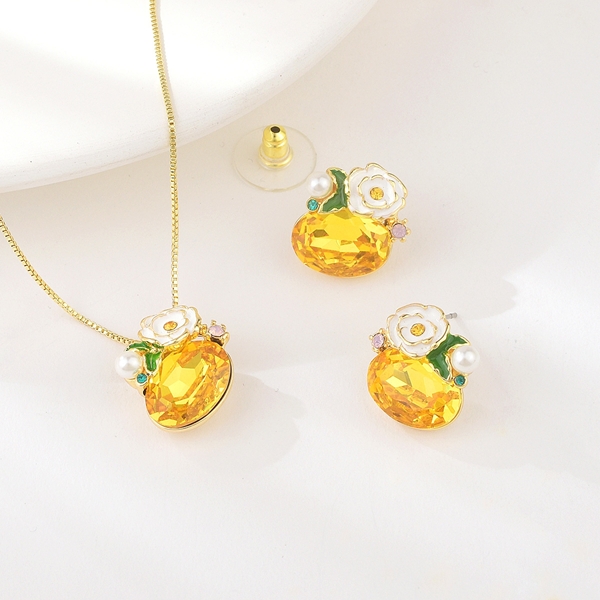 Picture of Fancy Small Yellow 2 Piece Jewelry Set