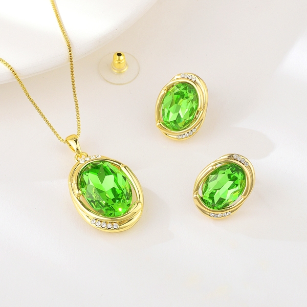 Picture of Zinc Alloy Green 2 Piece Jewelry Set in Flattering Style