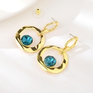 Picture of Unique Artificial Crystal Gold Plated Dangle Earrings