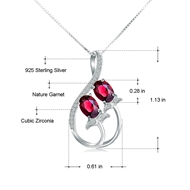 Picture of Good Nature Garnet Platinum Plated 3 Piece Jewelry Set
