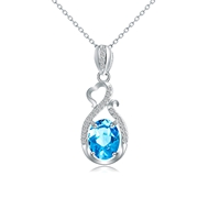 Picture of Pretty Nature Topaz Blue Pendant Necklace