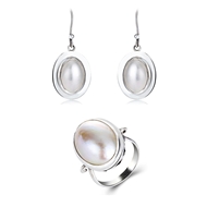 Picture of Hypoallergenic White Platinum Plated 2 Piece Jewelry Set with Easy Return