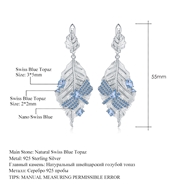 Picture of Inexpensive Platinum Plated Nature Topaz Dangle Earrings for Girlfriend