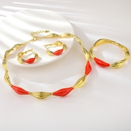 Picture of Zinc Alloy Gold Plated 4 Piece Jewelry Set in Flattering Style