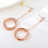 Picture of Trendy Rose Gold Plated Big Dangle Earrings with Worldwide Shipping