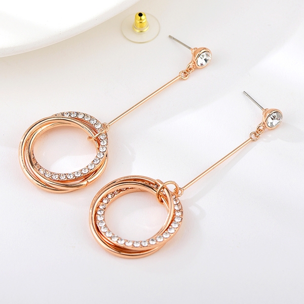 Picture of Trendy Rose Gold Plated Big Dangle Earrings with Worldwide Shipping