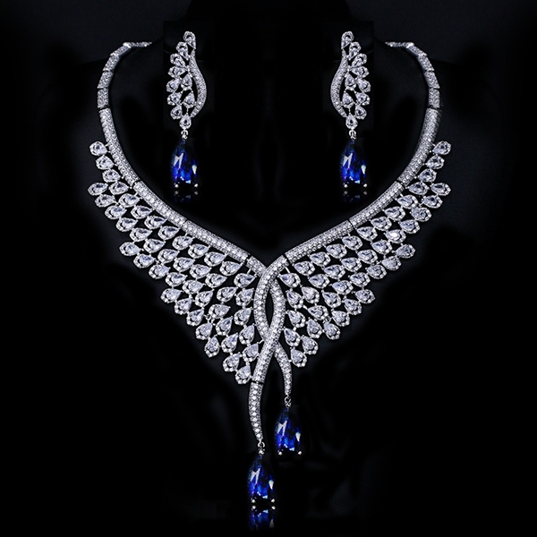Picture of Irresistible Blue Big 2 Piece Jewelry Set For Your Occasions