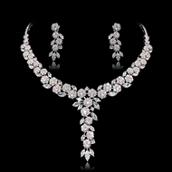 Show details for Low Cost Platinum Plated Copper or Brass 2 Piece Jewelry Set with Low Cost