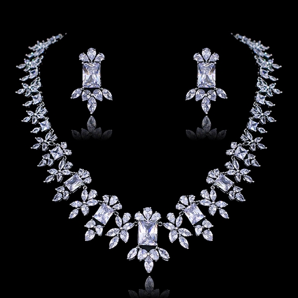 Picture of Affordable Platinum Plated Cubic Zirconia 2 Piece Jewelry Set Direct from Factory