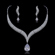 Show details for Beautiful Cubic Zirconia Copper or Brass 2 Piece Jewelry Set