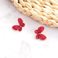 Show details for Trendy Red Big Stud Earrings with No-Risk Refund