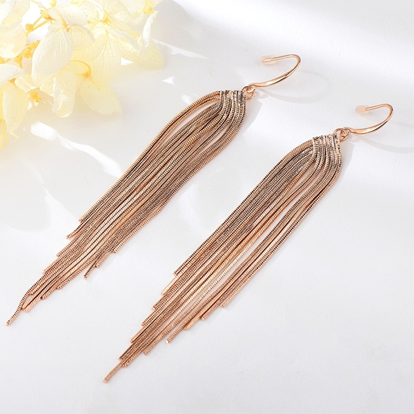 Picture of Distinctive Rose Gold Plated Classic Dangle Earrings with Low MOQ