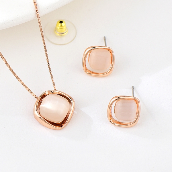 Picture of Reasonably Priced Rose Gold Plated Small 2 Piece Jewelry Set with Full Guarantee