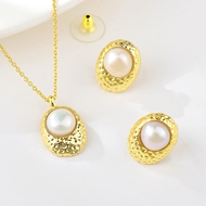 Show details for Fancy Small Artificial Pearl 2 Piece Jewelry Set