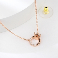 Show details for Fashion Swarovski Element Rose Gold Plated Pendant Necklace