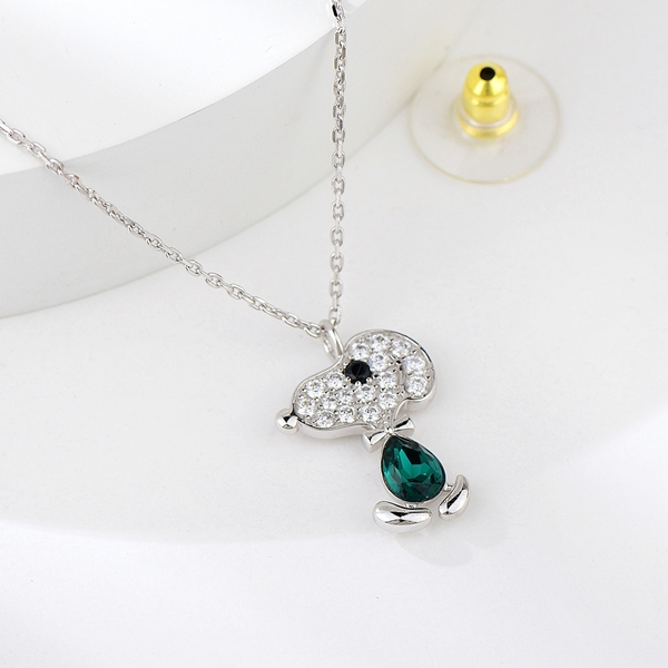 Picture of 925 Sterling Silver Swarovski Element Pendant Necklace in Flattering Style