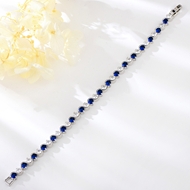 Show details for Designer Platinum Plated Blue Fashion Bracelet with No-Risk Return