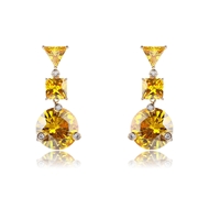 Picture of Delicate Cubic Zirconia Yellow Dangle Earrings